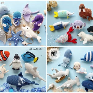 Patroon gehaakt zeedieren: amigurumi-speelgoed, bundel (pdf)