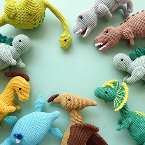 Crochet Dinosaurs: dilophosaurus, pterodactyl, ankylosaurs and triceratops/Pattern/PDF/ English only/ Amigurumi, Dinosaurs, Dinosaurs toys image 7