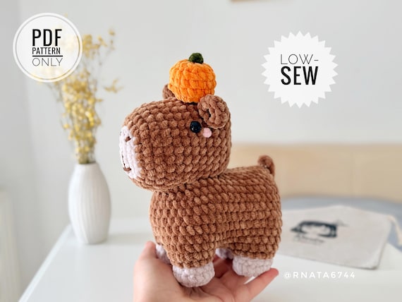 Crochet Capybara Pattern, Amigurumi Plush Toy (PDF)