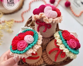 Crochet Bouquet: Rose & Heart, Pattern (PDF)