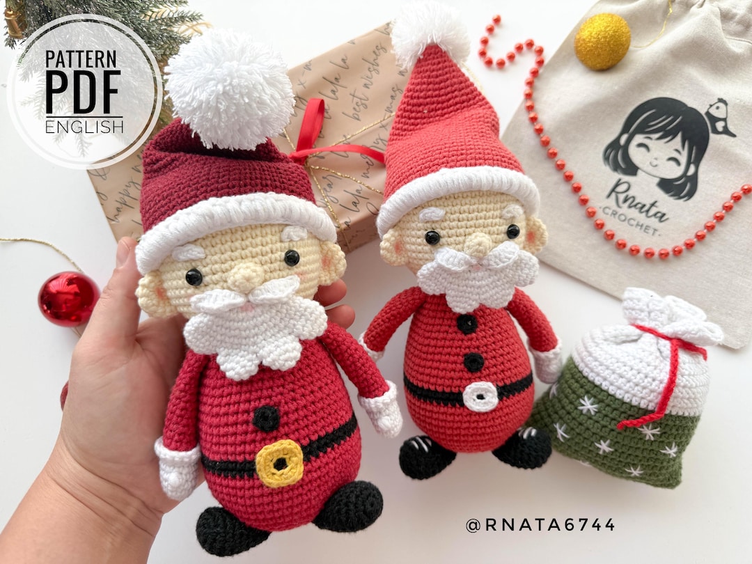 【新品】デンマーク製 トナカイ 編み物サンタさん おばあちゃん クリスマス かぎ針編み】 サンタさんとトナカイ(卵形)の編み方 How to