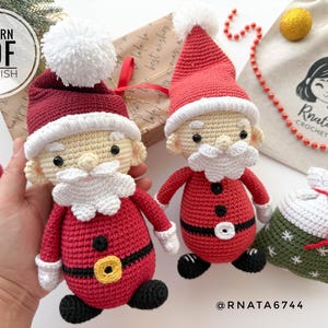 Babbo Natale all'uncinetto, modello, PDF, inglese, amigurumi, Babbo Natale di Natale, tutorial giocattolo di Babbo Natale, uncinetto invernale per le feste