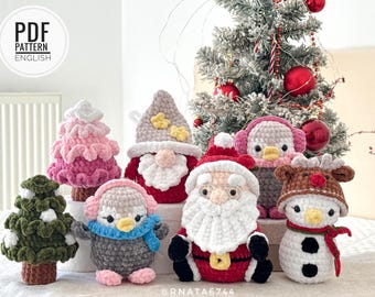 Weihnachtsanleitung 5-in-1: Weihnachtsmann, Schneemann, Baum, Pinguin, Wichtel (PDF)