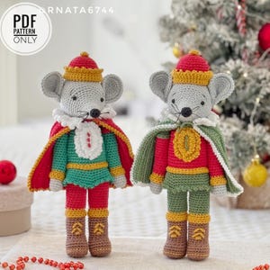 Crochet Christmas Mouse King Pattern: Christmas Toy (PDF)