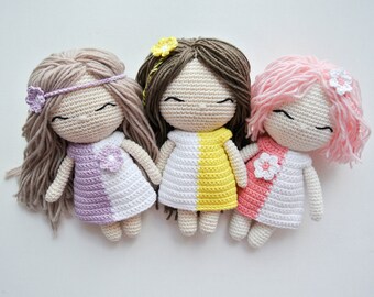 Gehaakte pop, patroon, PDF, Engels, Amigurumi