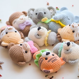 Crochet Mini Toys: elephant, tiger, panda, koala, lion and monkey /Pattern/PDF/English only/ Amigurumi, Baby Mobile Toy, Safari toys image 3