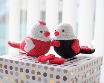 Crochet Valentine's Birds, Pattern, PDF, English, Amigurumi, Valentine's toy, Stuffed toy