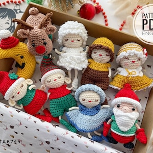 Crochet Christmas Ornaments Pattern: Santa, Reindeer, Angel and More (PDF)