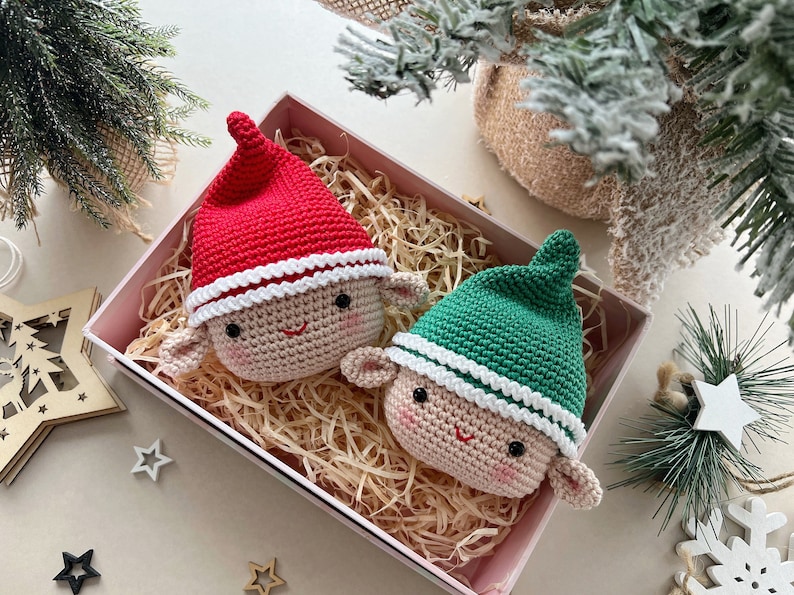 Crochet Christmas Ornaments: Elf, Christmas Tree, Santa and Reindeer /Pattern/PDF/English only/ Christmas gift, Christmas Decoration Toys image 9