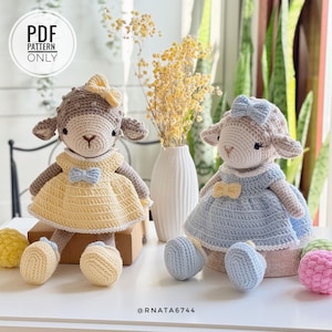 Mönster för virkat lammleksak: Amigurumi fårleksak (PDF)