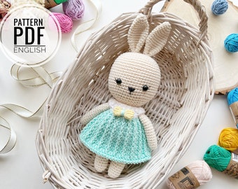 Schema per realizzare un coniglietto all'uncinetto in stile amigurumi (PDF)