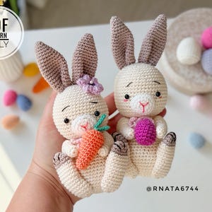 Crochet Easter Bunny with Egg & Carrot Pattern (PDF)
