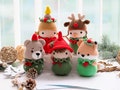 Crochet Christmas Ornaments Pattern: Elf, Bear, Fox, Candle, Snowman (PDF)