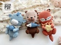 Crochet Cuddling Toys: Fox, Dinosaur and Otter /Pattern/PDF/English only/ Amigurumi, Pattern Fox, Pattern Dino, Pattern Otter, Cuddly Toys
