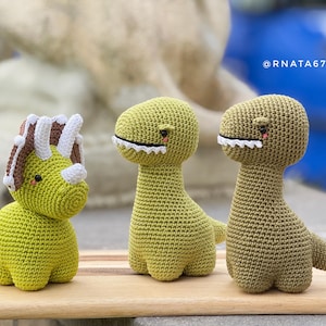 Crochet Baby Dinosaurus: T-Rex, Triceratops, Brontosaurus, Stegosaurus Pattern (PDF) image 3