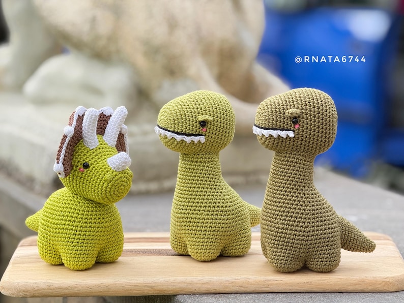 Crochet Baby Dinosaurus: T-Rex, Triceratops, Brontosaurus, Stegosaurus Pattern (PDF) image 3