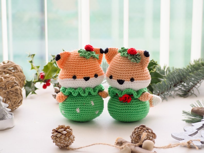 Crochet Christmas Ornaments: Elf, Bear, Fox, Candle and Snowman /Pattern/PDF/English, German only/ Christmas gift, Christmas ornament toys image 7