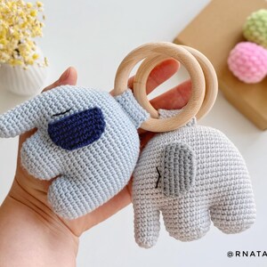 Patrón de ganchillo para sonajero de elefante y clip para chupete (PDF) imagen 8