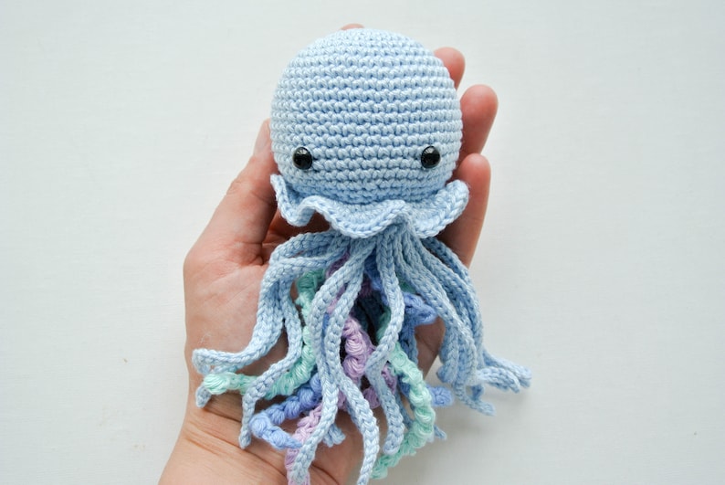Crochet Jellyfish /Pattern/ PDF/English only/Amigurumi, Crochet Jellyfish, Jellyfish Toy, Newborn Toy, Plush Toy, Amigurumi image 6