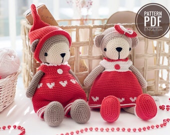 Crochet Bear Couple Pattern: Amigurumi Bo and Beth (PDF)