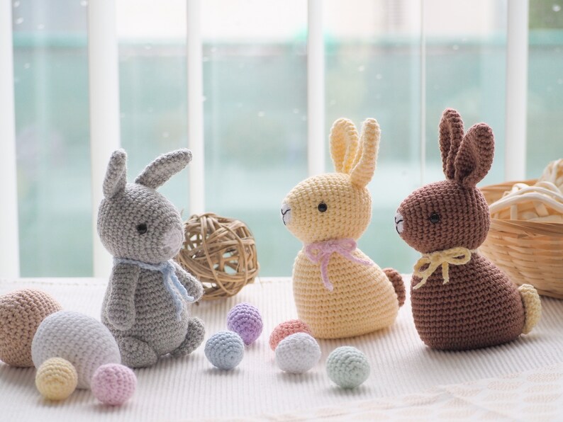 Crochet Easter Decoration: bunnies, sheep's, chick and eggs, Pattern, PDF, English, Easter toys, Amigurumi, Handmade, Easter ornaments image 3