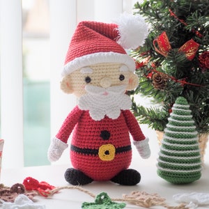 Crochet Santa, Pattern, PDF, English, Amigurumi, Christmas Santa, Santa Toy Tutorial, Holiday Winter Crochet