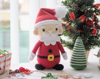 Crochet Santa, Pattern, PDF, English, Amigurumi, Christmas Santa, Santa Toy Tutorial, Holiday Winter Crochet