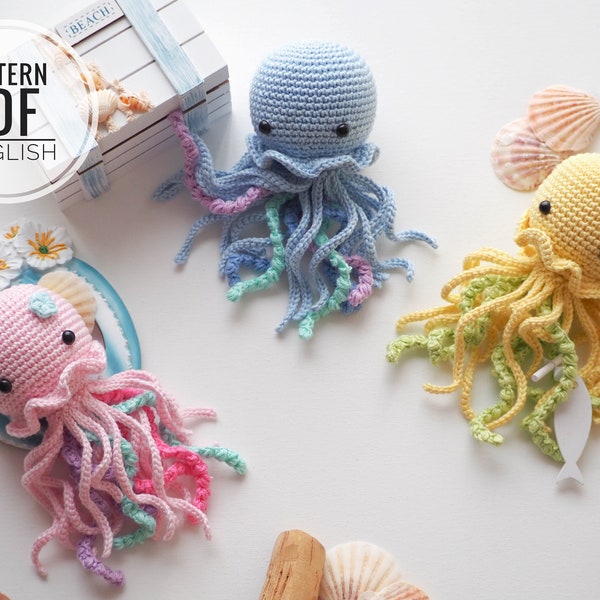 Crochet Jellyfish /Pattern/ PDF/English only/Amigurumi, Crochet Jellyfish, Jellyfish Toy, Newborn Toy, Plush Toy, Amigurumi