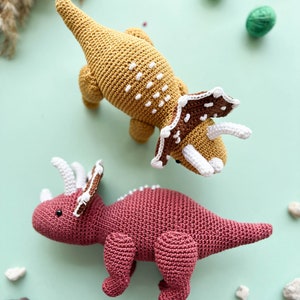 Crochet Dinosaurs: dilophosaurus, pterodactyl, ankylosaurs and triceratops/Pattern/PDF/ English only/ Amigurumi, Dinosaurs, Dinosaurs toys image 4