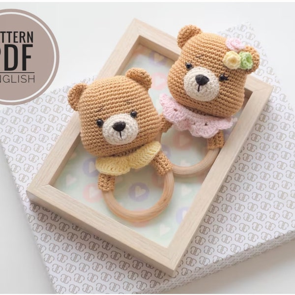 Teddy Bear Rattle - Etsy