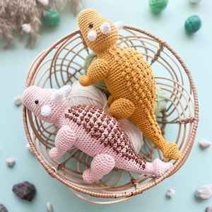 Crochet Dinosaurs: dilophosaurus, pterodactyl, ankylosaurs and triceratops/Pattern/PDF/ English only/ Amigurumi, Dinosaurs, Dinosaurs toys image 6