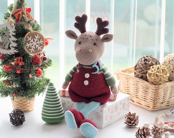 Patrón de reno navideño a crochet: Muñeco navideño (PDF)