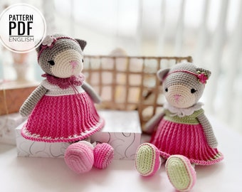 Crochet Kitty Pearl, Pattern, PDF, English, Amigurumi, Crochet Cat Pattern, Cute Cat toy, Pattern Kitty