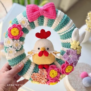 Ghirlanda pasquale all'uncinetto, modello per decorazioni pasquali (PDF)