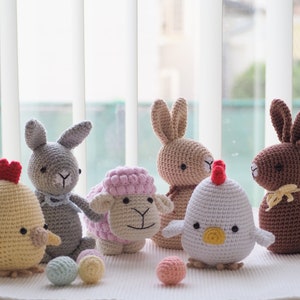 Crochet Easter Decoration: bunnies, sheep's, chick and eggs, Pattern, PDF, English, Easter toys, Amigurumi, Handmade, Easter ornaments image 9