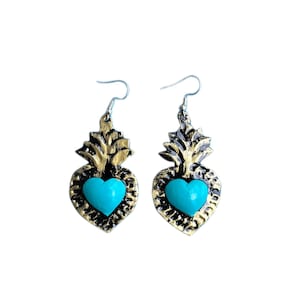 Mexican heart earrings, Mexican jewelry, Mexican earrings