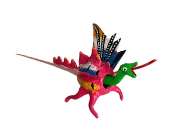 Mini Alebrije, Arte Popular Mexicano Pintado a Mano, Tallado en Madera de Oaxaca