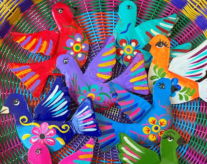 Mexican Tin Art, Mexican Wall Decor, Mexican Tin Ornaments, Mexican Folk Art, SET OF 2 Etsy