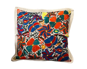 Mexican pillow, Mexican embroidered pillow case, Chiapas Pillow case