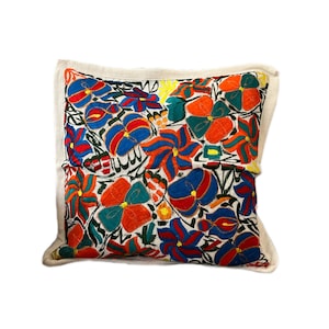 Mexican pillow, Mexican embroidered pillow case, Chiapas Pillow case