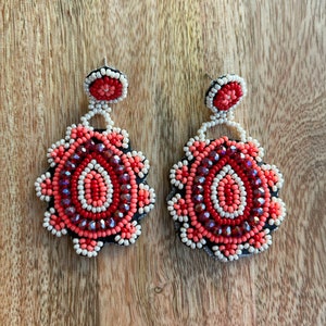 Huichol earrings, Mexican earrings, huichol jewelry, native earrings