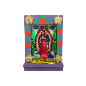Virgen de Guadalupe nicho, Mexican retablo, lady of Guadalupe altar