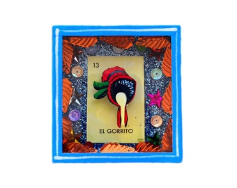 Loteria nicho, mexican shadow box, loteria art