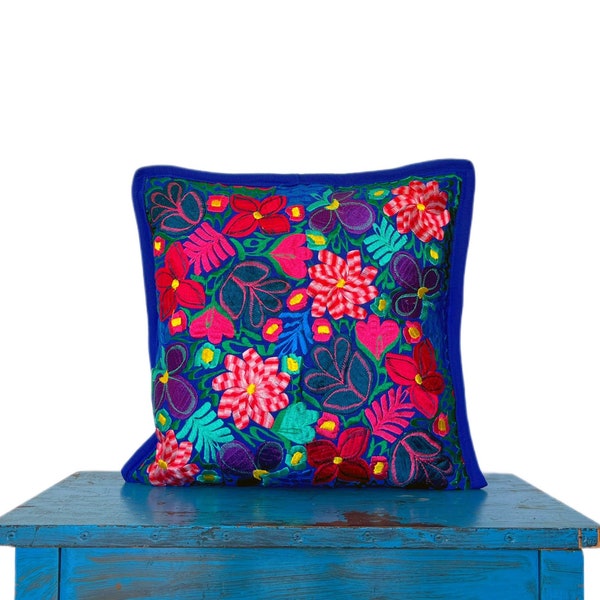 Mexican embroidered pillow, Mexican pillow, Guatemalan pillow