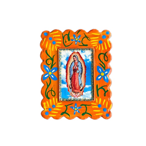 Lady of Guadalupe nicho, Virgen de Guadalupe retablo, Mexican retablo