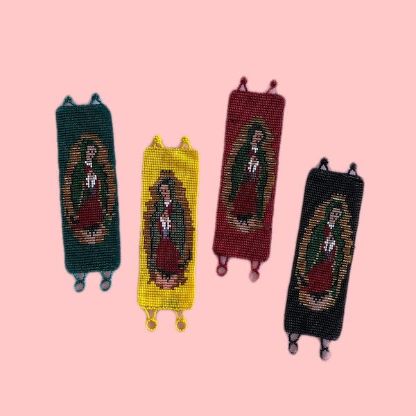 Virgen de Guadalupe bracelet, huichol bracelet, huichol jewelry