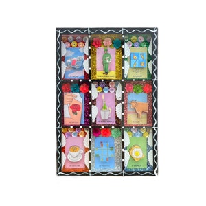 Cartes Loteria, shadow box mexicaine, art folklorique mexicain, décoration murale mexicaine