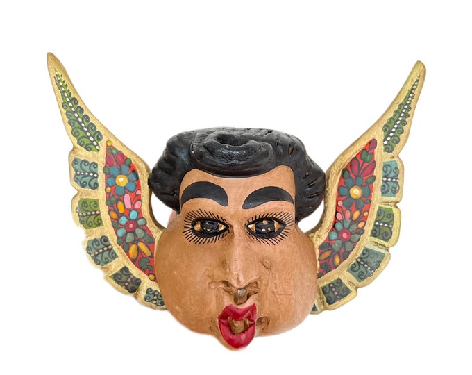 Mexican Angel Mask Mexican Masks Carved Wood Angel Mexican - Etsy