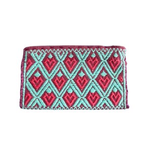 Mexican embroidered purse, Mexican coin purse, Mexican zipper pouch