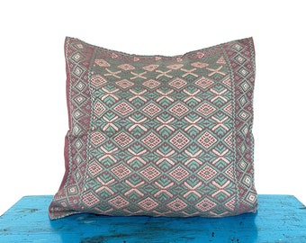 Handmade Mexican Embroidered Pillow Cover, Cotton Home Decor